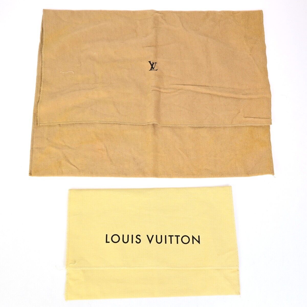 LOUIS VUITTON Logo 10 Set Dust Bag Drawstring Canvas Cotton Beige Brown 08EB554