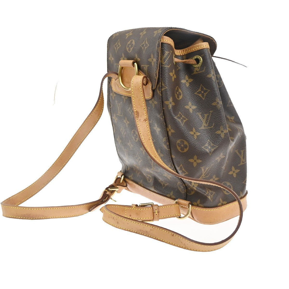 LOUIS VUITTON Montsouris MM Backpack Bag Monogram Leather Brown M51136 15CA596