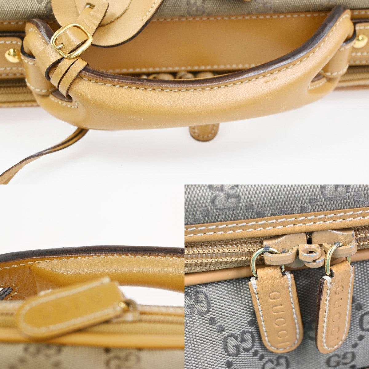 GUCCI GG Pattern 2Way Travel Shoulder Hand Bag Canvas Leather Brown GHW 34ZA245