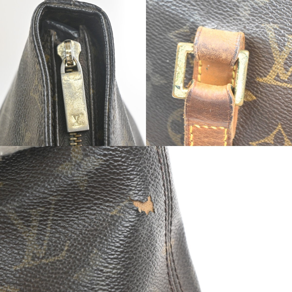 LOUIS VUITTON Cabas Piano Shoulder Bag Monogram Leather Brown M51148 35MA378