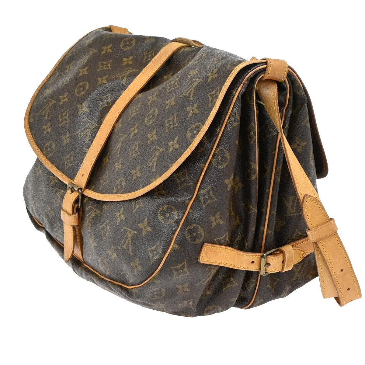 LOUIS VUITTON Saumur 35 Shoulder Bag Monogram Leather BN France M42254 77YJ008