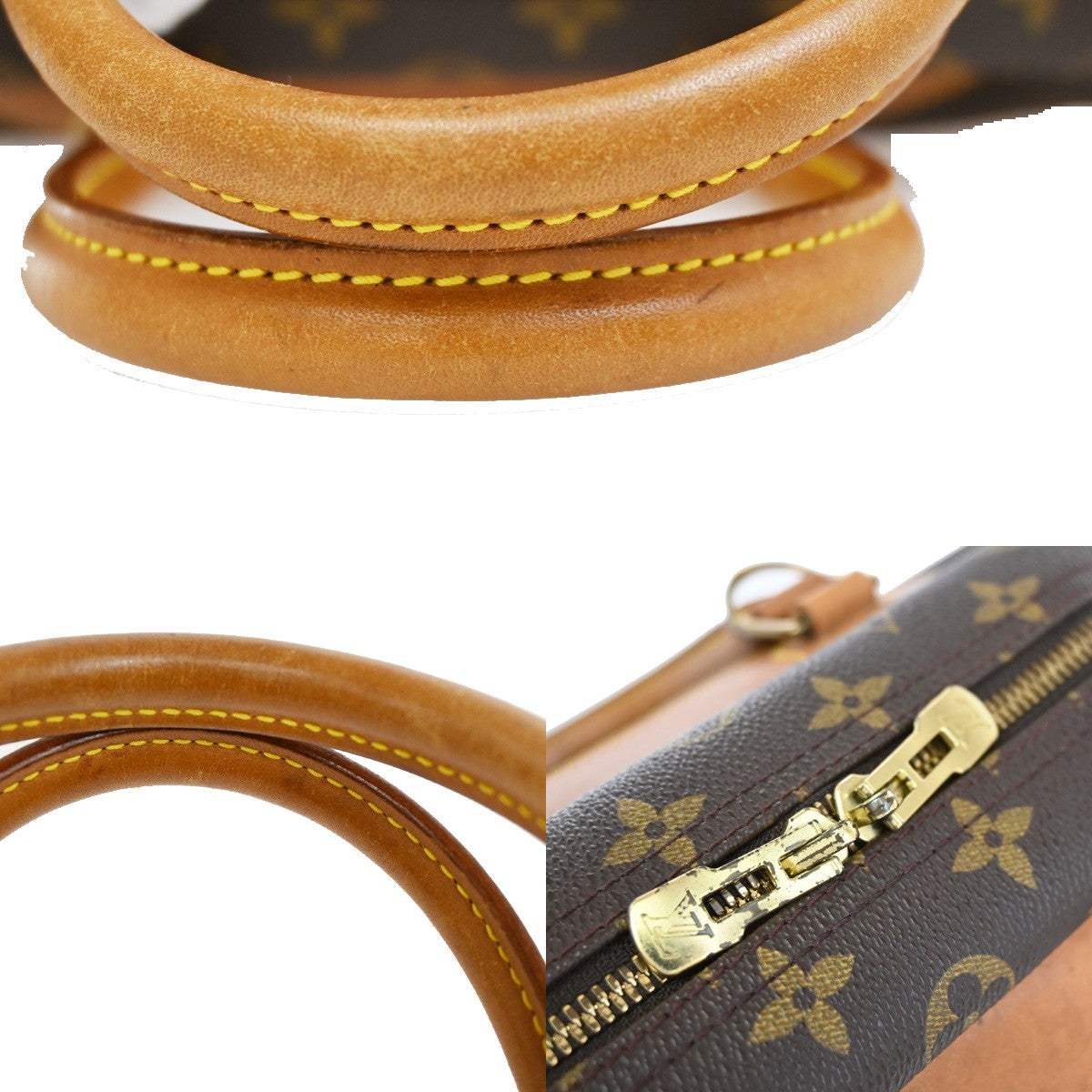 LOUIS VUITTON LV Logo Deauville Hand Bag Monogram Leather Brown M47270 73YH316