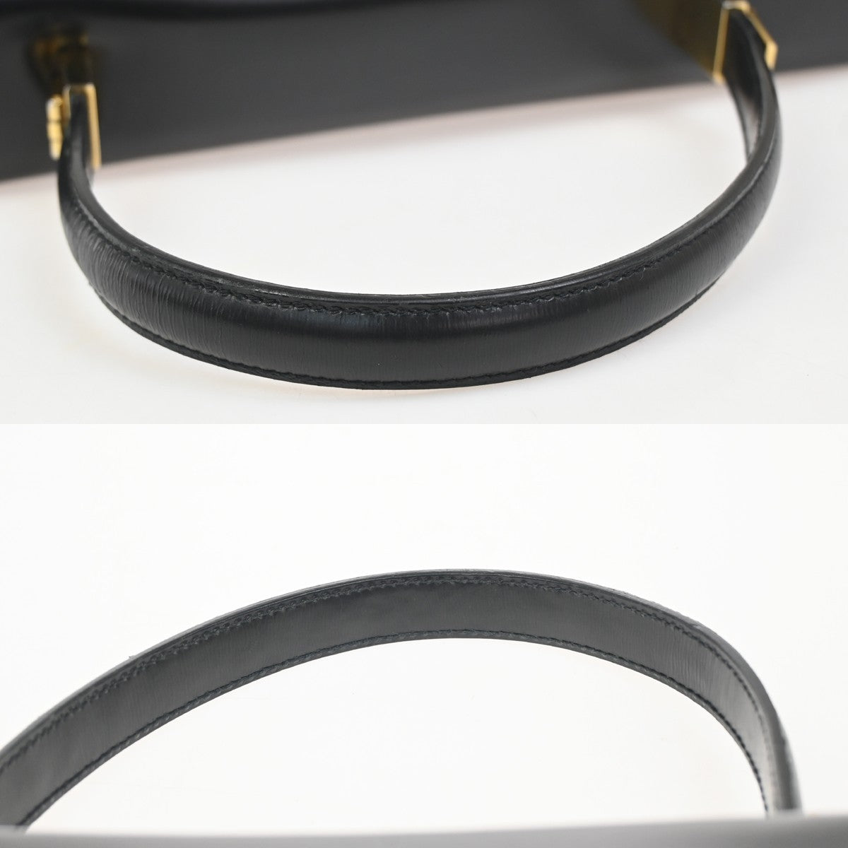 SALVATORE FERRAGAMO Logo Gancini Hand Bag Leather Black GHW Italy 62ZA115