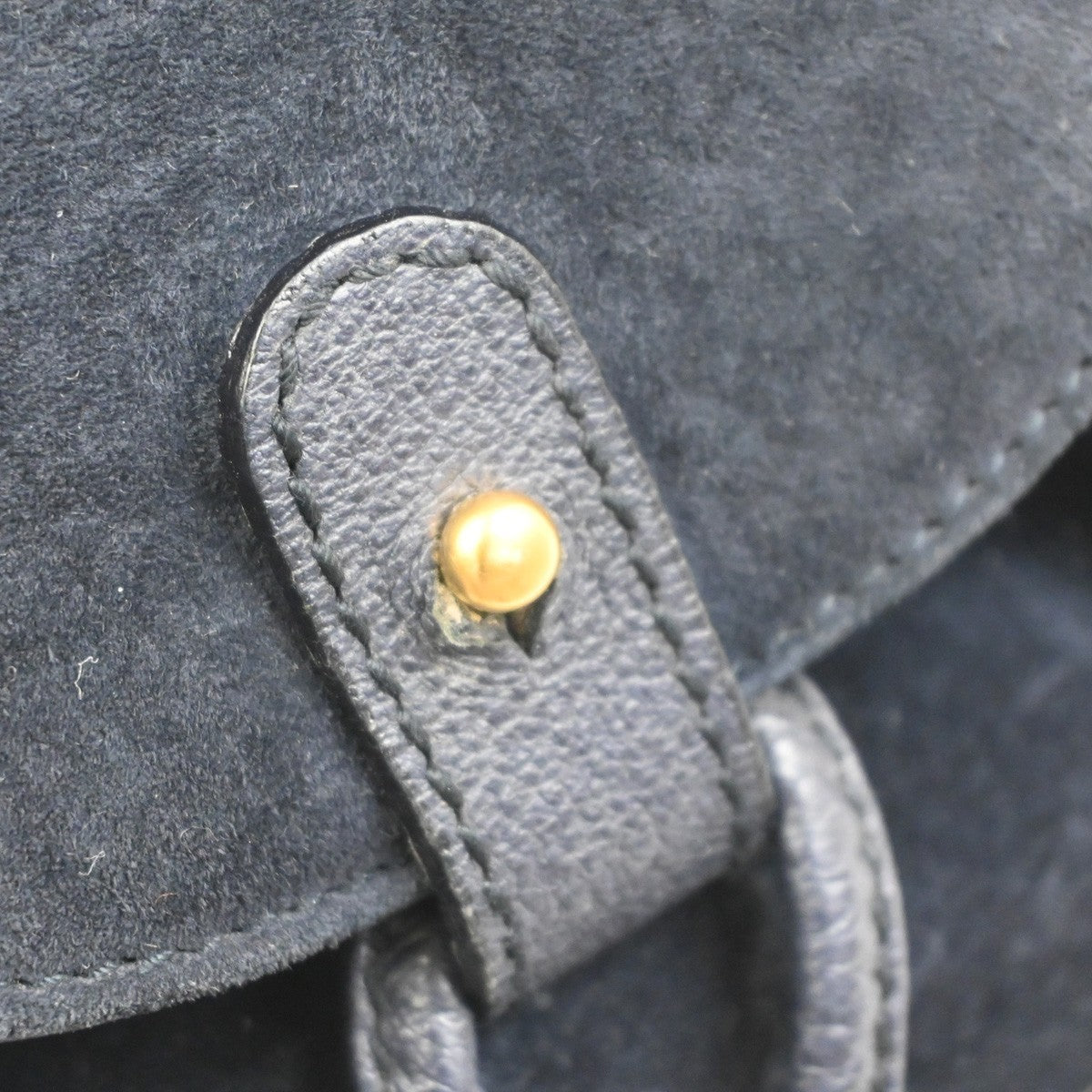 GUCCI Bamboo Logo 2way Back Pack Bag Suede Leather Navy Blue GHW Italy 38MA494