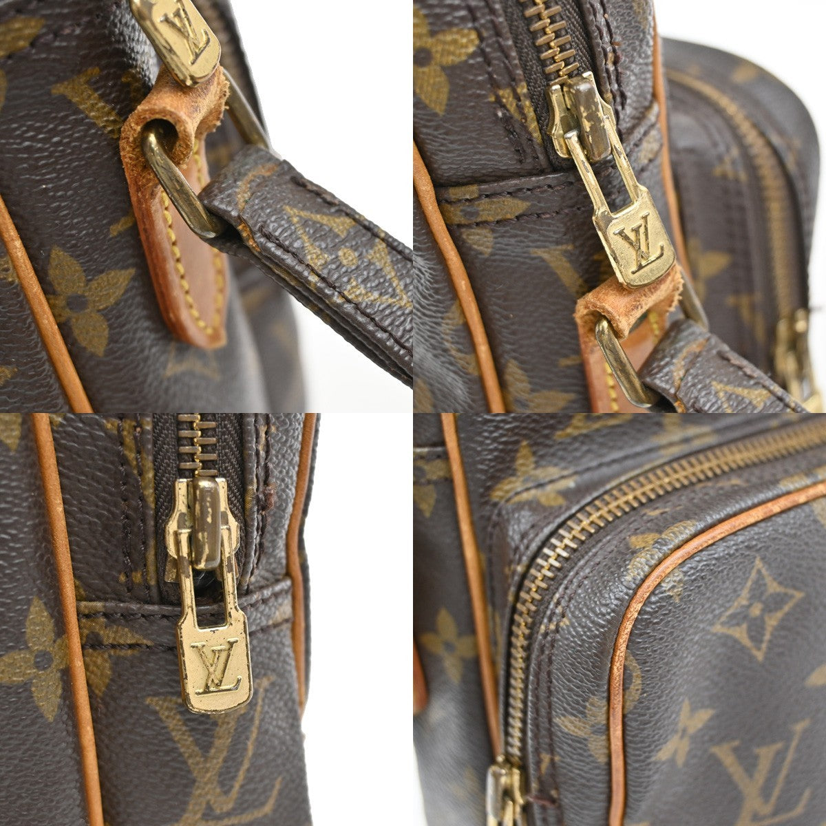 LOUIS VUITTON Danube Shoulder Bag Monogram Leather Brown France M45266 64AA085