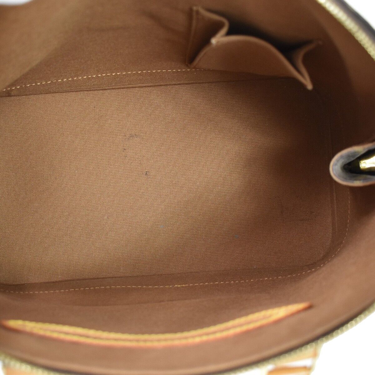 LOUIS VUITTON LV Logo Alma Hand Bag Monogram Leather Brown France M51130 83EA822