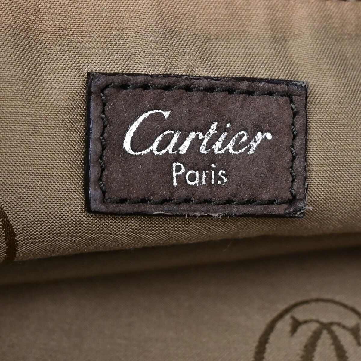 CARTIER 2C Logo 2Way Hand Shoulder Bag Leather Suede Brown Italy 31SH802