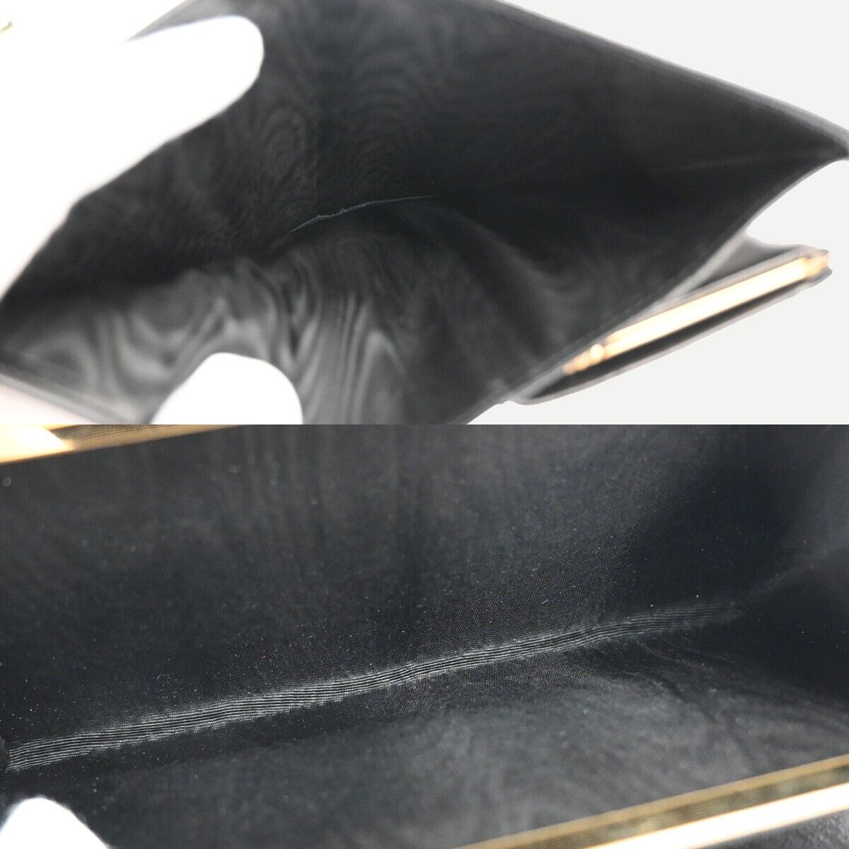 CHANEL CC LOGO Long Bifold Wallet Purse Caviar Skin Leather Black France 11RJ691