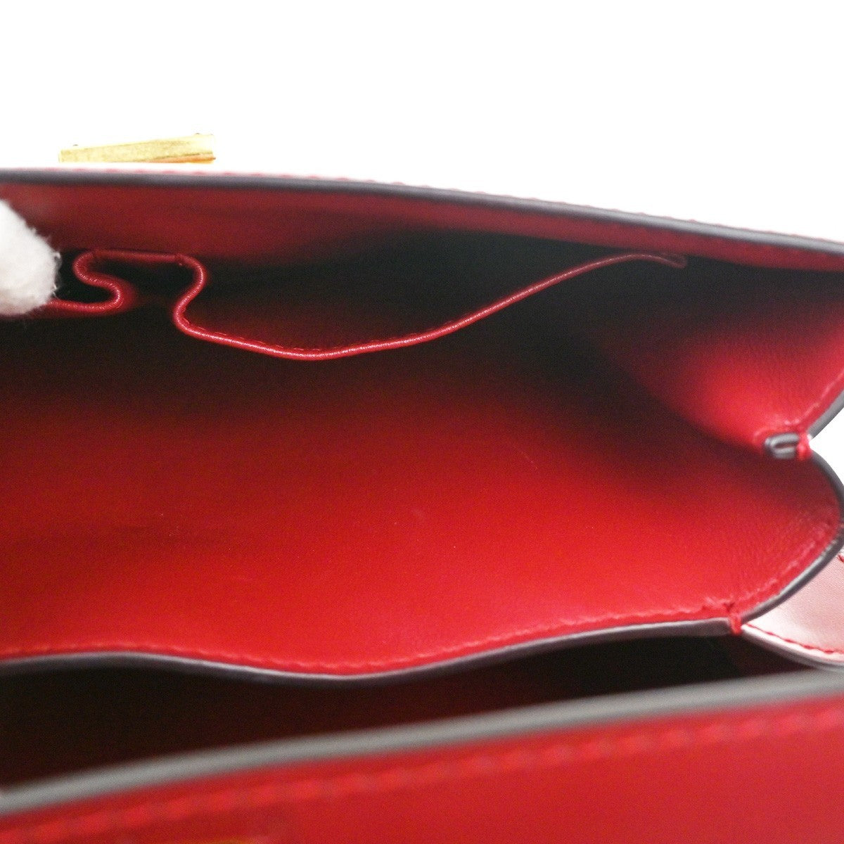 CELINE Logo Classic Box Flap Shoulder Bag Leather Red GHW Italy 92MA438