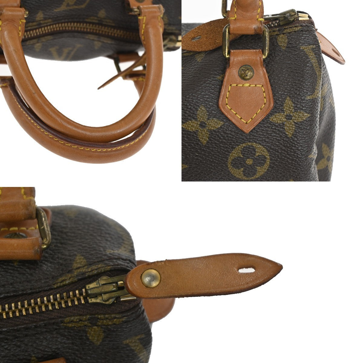 LOUIS VUITTON Mini Speedy 2Way Hand Bag Monogram Leather Brown M41534 26TA320