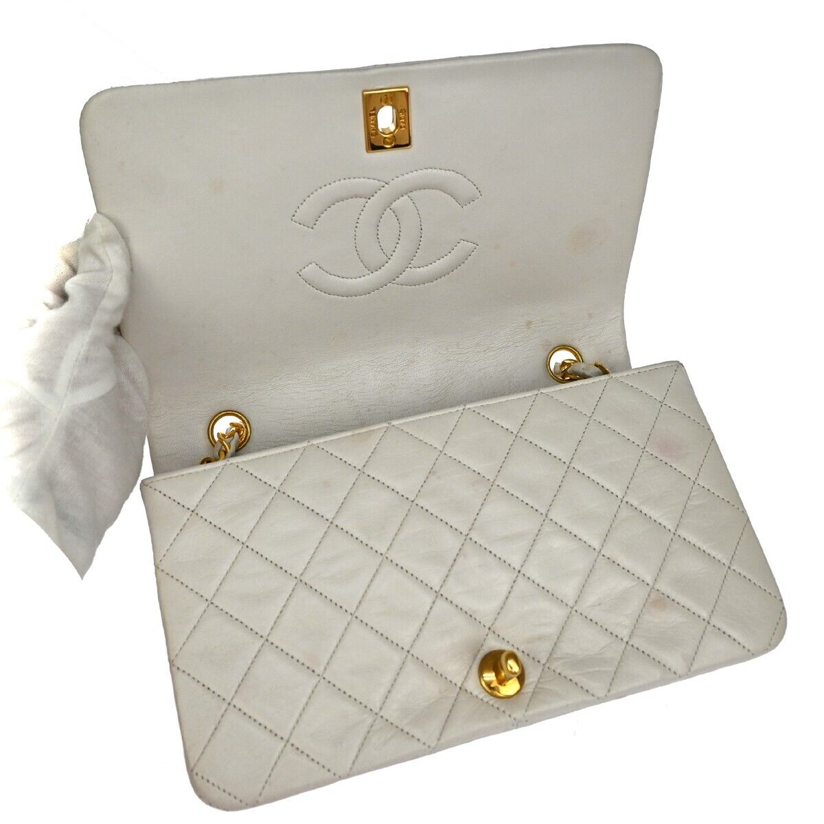 CHANEL CC Logo Matelasse 23 Chain Shoulder Bag Leather WE GHW Vintage 657RH323