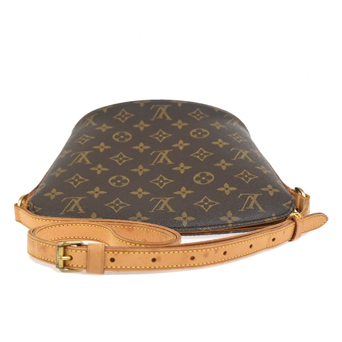 LOUIS VUITTON Logo Drouot Shoulder Bag Monogram Leather Brown M51290 74ZA349