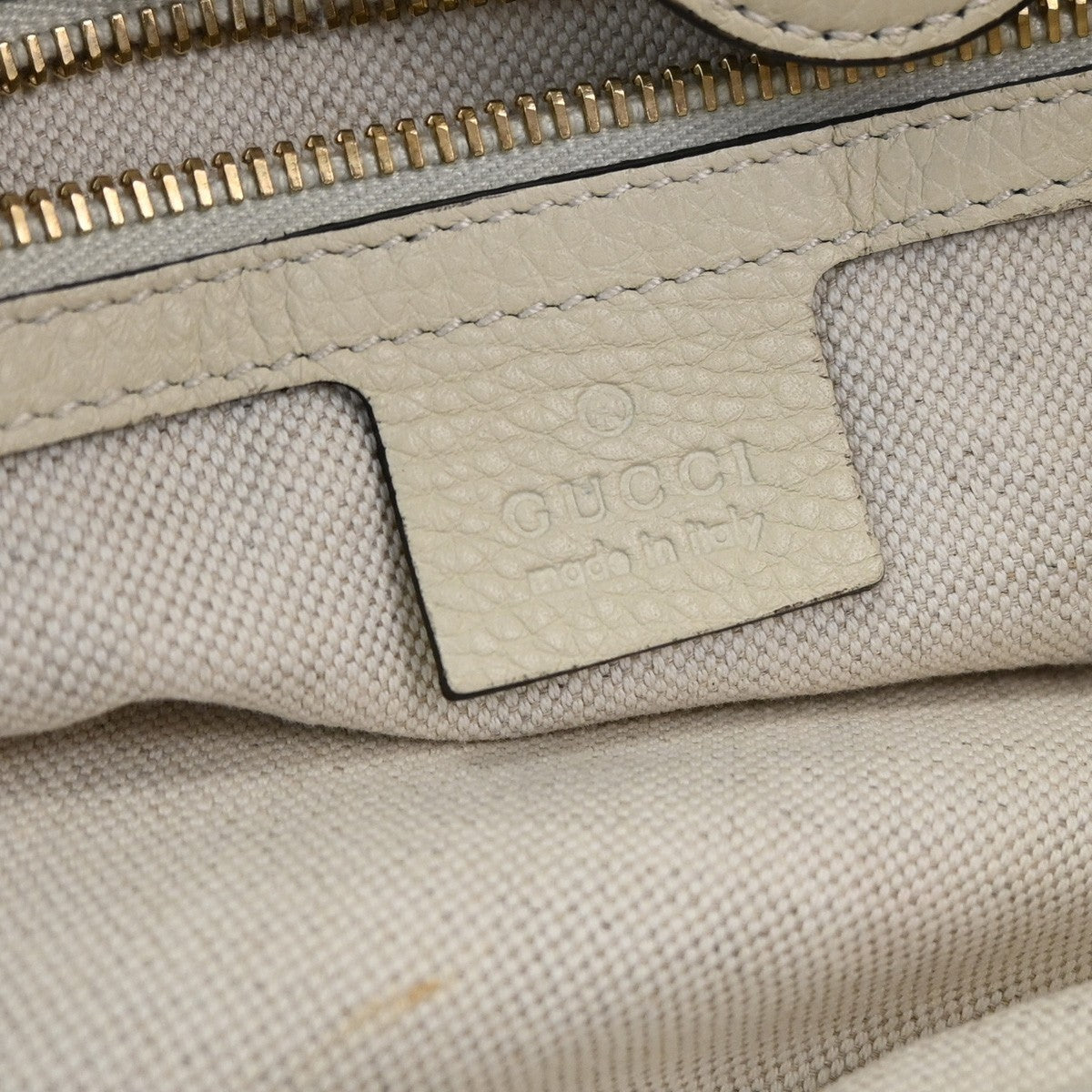 GUCCI Logo Bamboo 2Way Handbag Leather White GHW made in Italy 70TA662