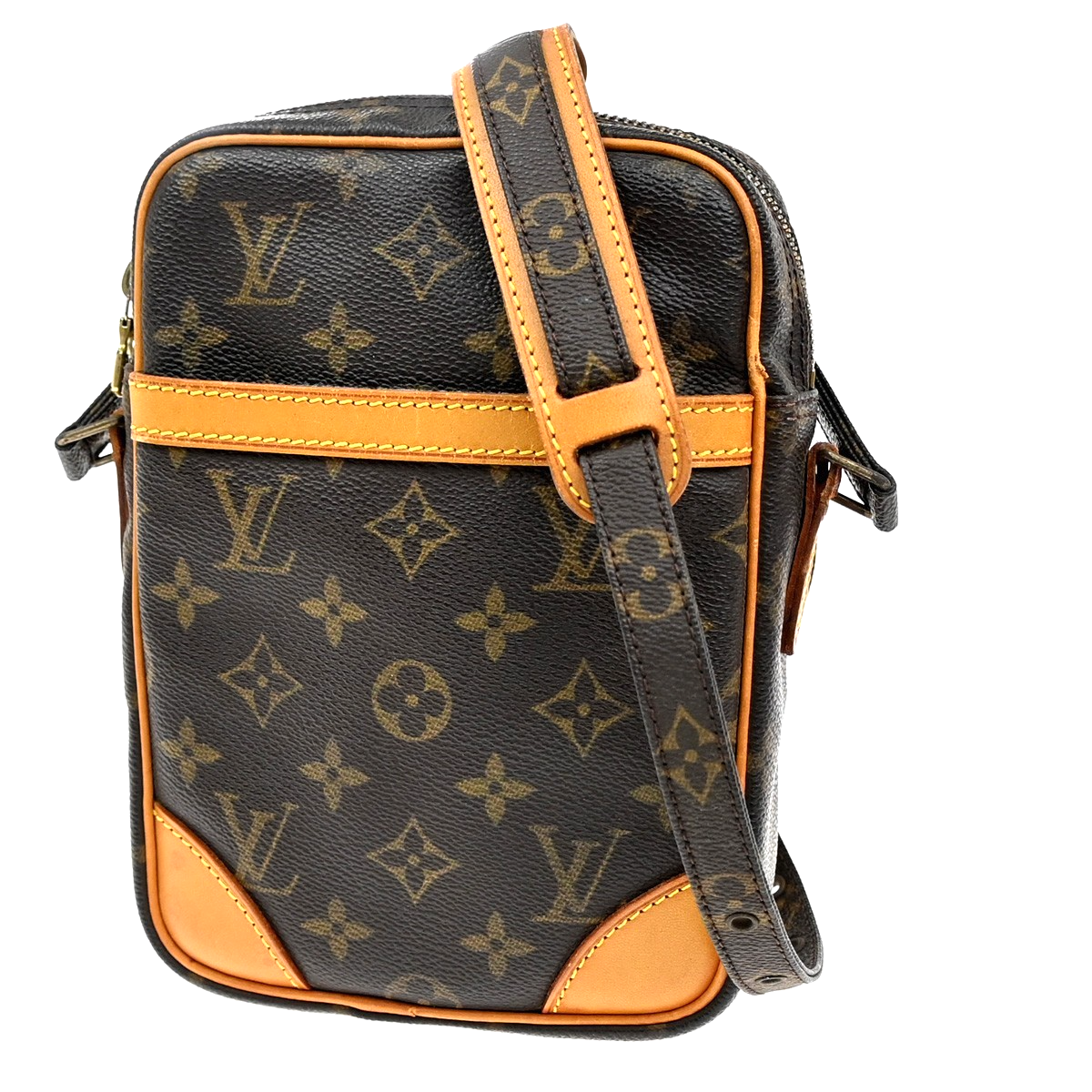 LOUIS VUITTON Danube Shoulder Bag Monogram Leather Brown France M45266 89MA076