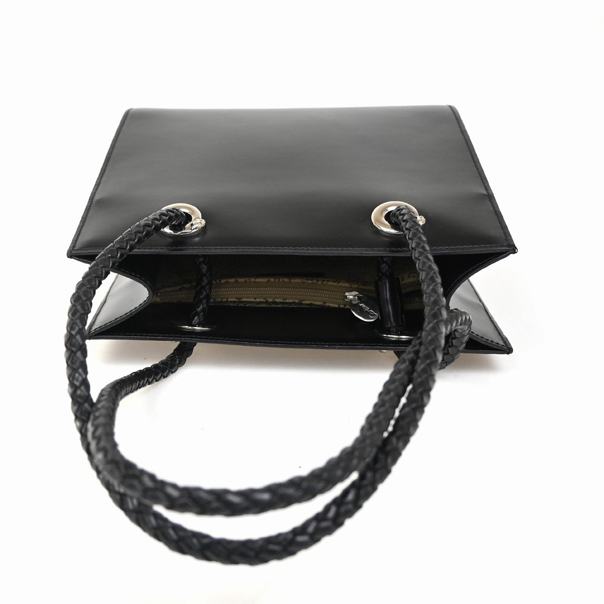 CARTIER Logo Panthere De Cartier Shoulder Hand Bag Leather Black France 76ZA105