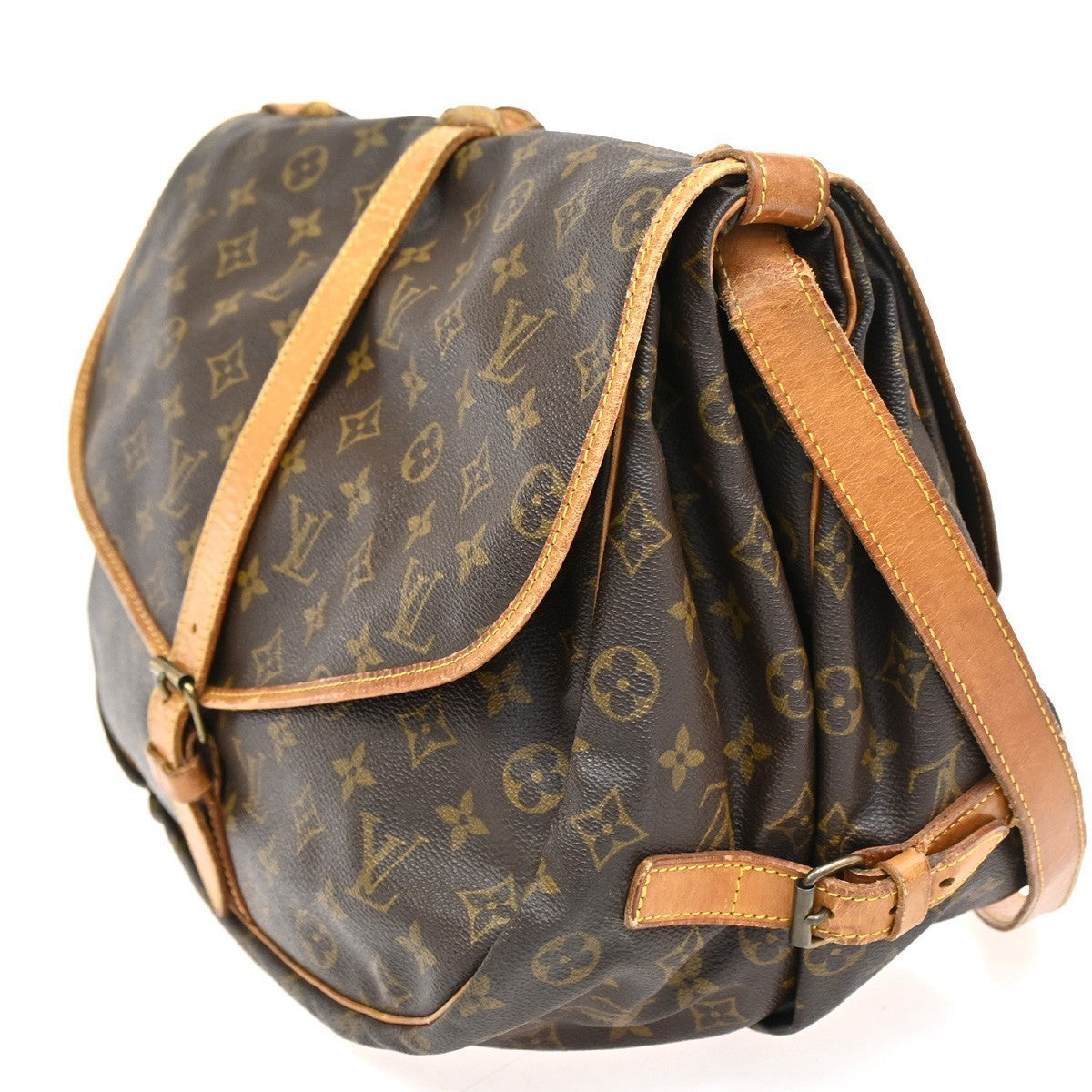 LOUIS VUITTON Saumur 35 Shoulder Bag Monogram Leather BN France M42254 87KC044