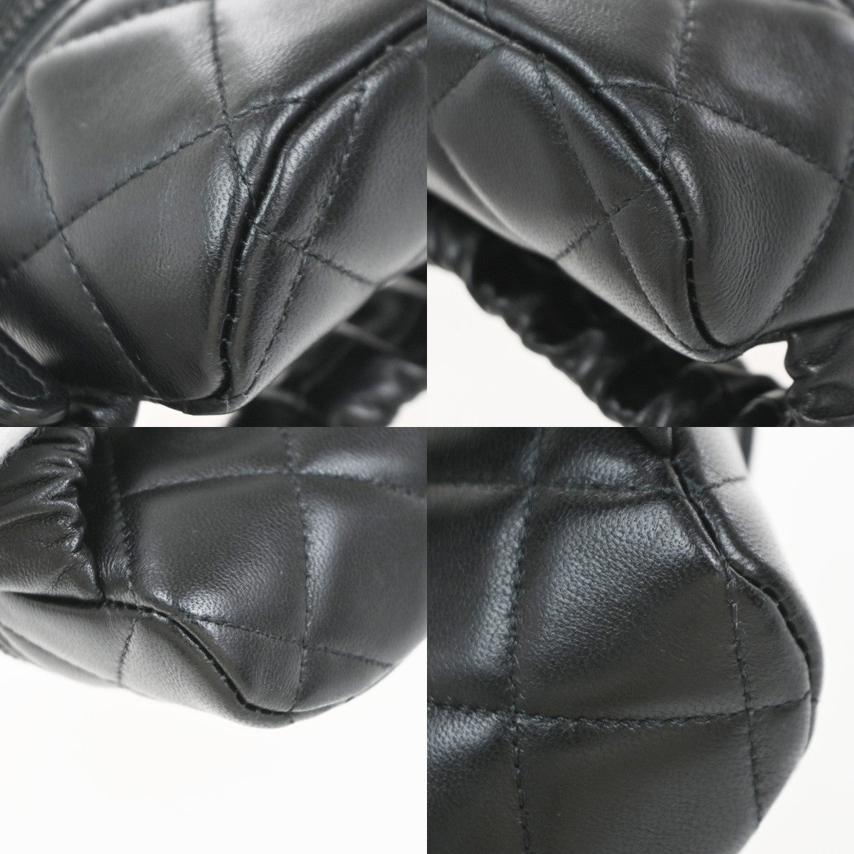 CHANEL CC Mini Matelasse Wrist Coin Case Pouch Bag Leather Black GHW 53RP059