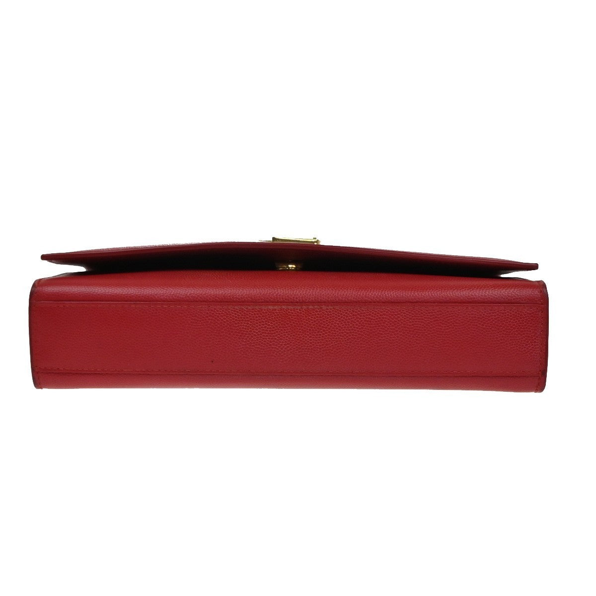 SAINT LAURENT YSL Logo 2Way Chain Shoulder Clutch Bag Red GHW Italy 22RF821