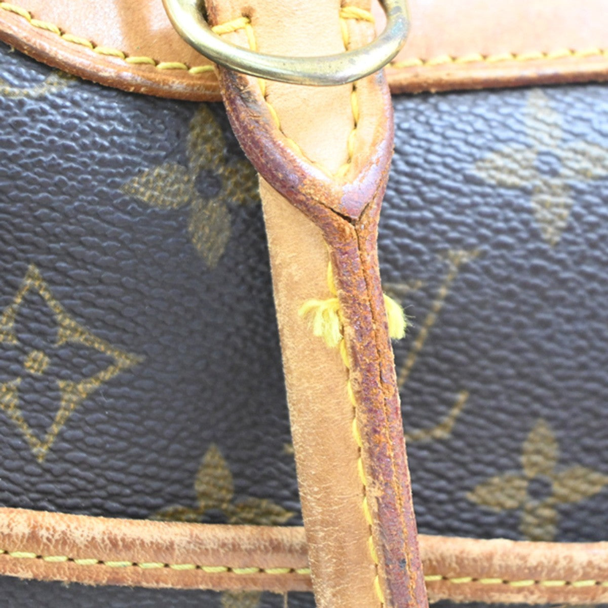 LOUIS VUITTON LV Logo Deauville Hand Bag Monogram Leather Brown M47270 31PA084