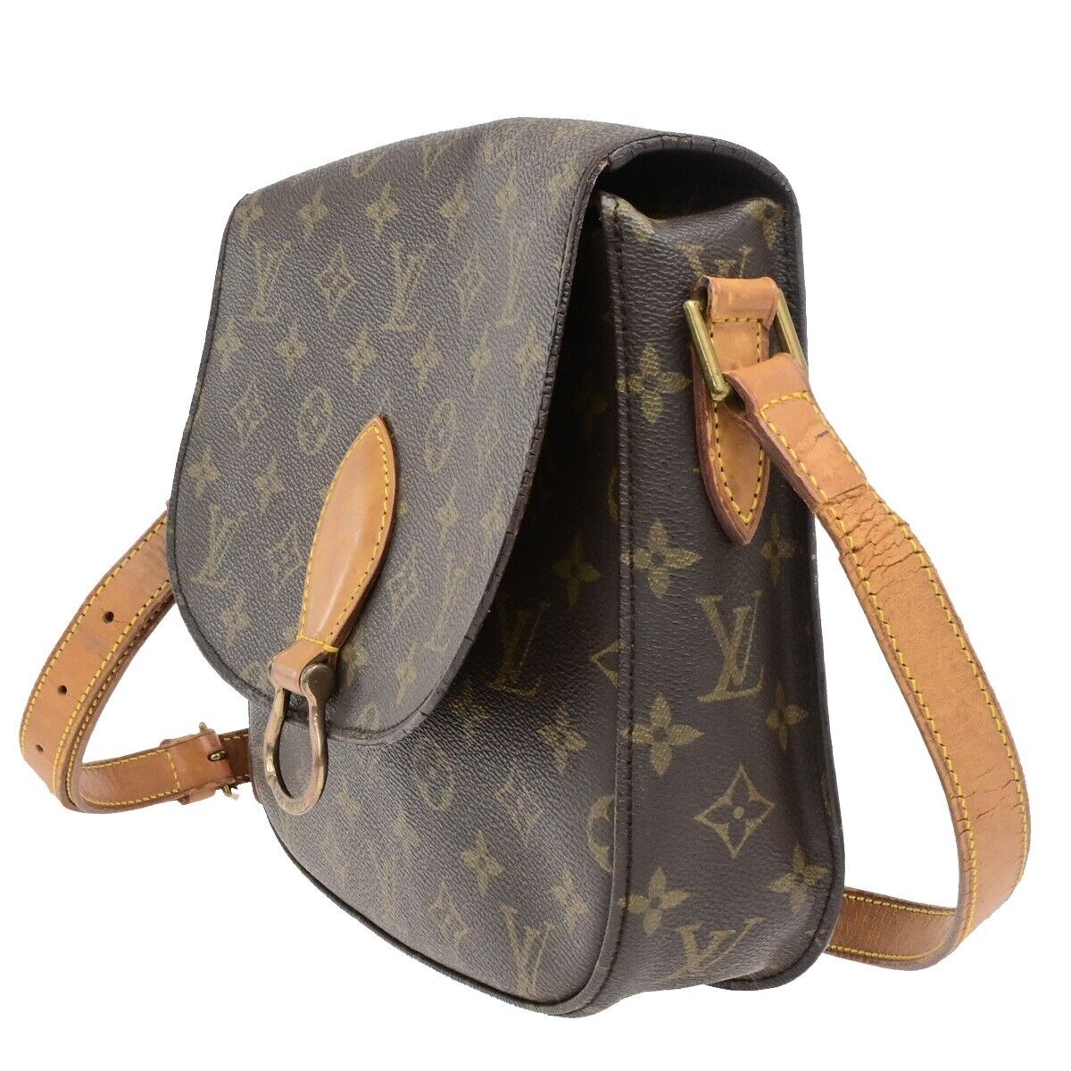 LOUIS VUITTON Saint Cloud GM Shoulder Bag Monogram Leather Brown M51242 61ED903