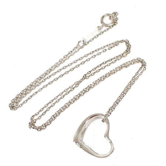 TIFFANY & CO. Open Heart 16mm Elsa Peretti Chain Necklace Silver 925 09MZ887