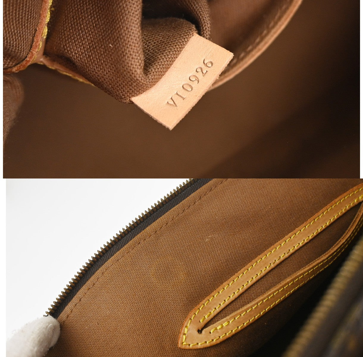 LOUIS VUITTON LV Logo Alma Hand Bag Monogram Leather Brown USA M51130 70YH993