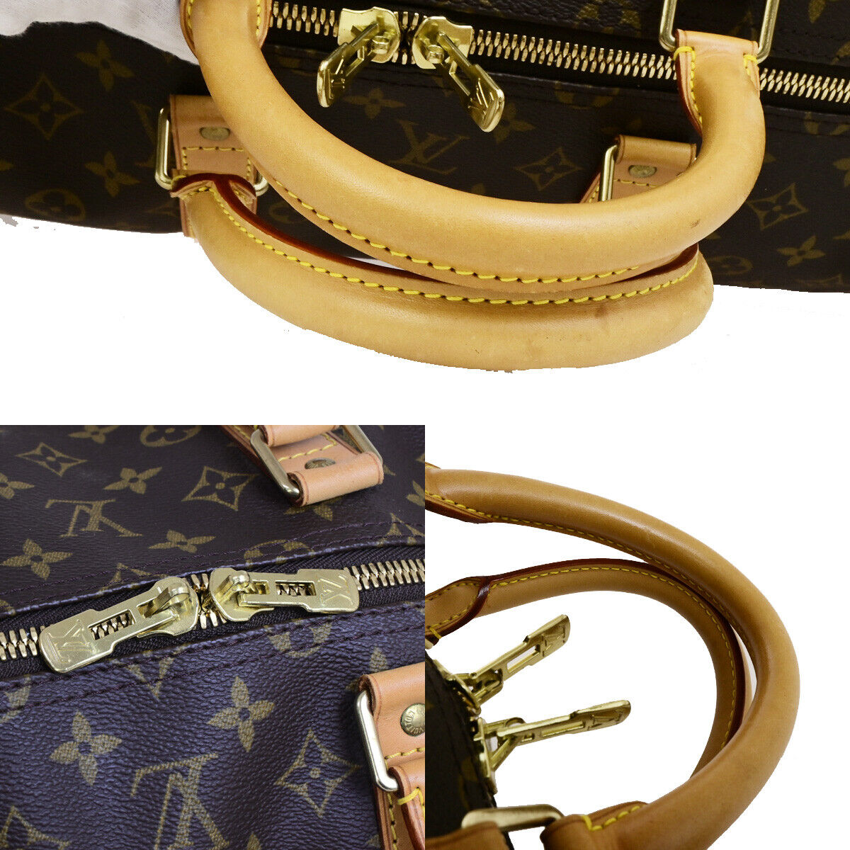 LOUIS VUITTON Keepall 55 Travel Hand Bag Monogram Leather Brown M41424 20RK831