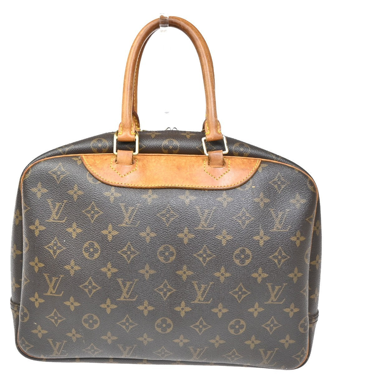 LOUIS VUITTON LV Logo Deauville Hand Bag Monogram Leather Brown M47270 33ZA071