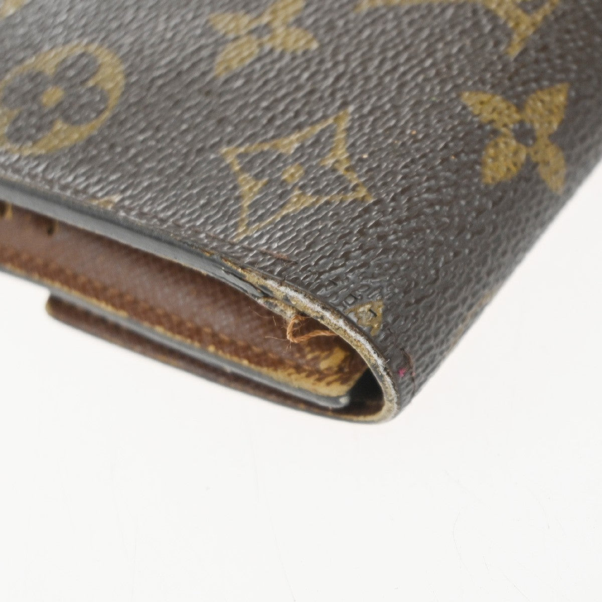 LOUIS VUITTON LV Logo 2 Set Bifold Wallet Monogram Leather Brown 01KP392