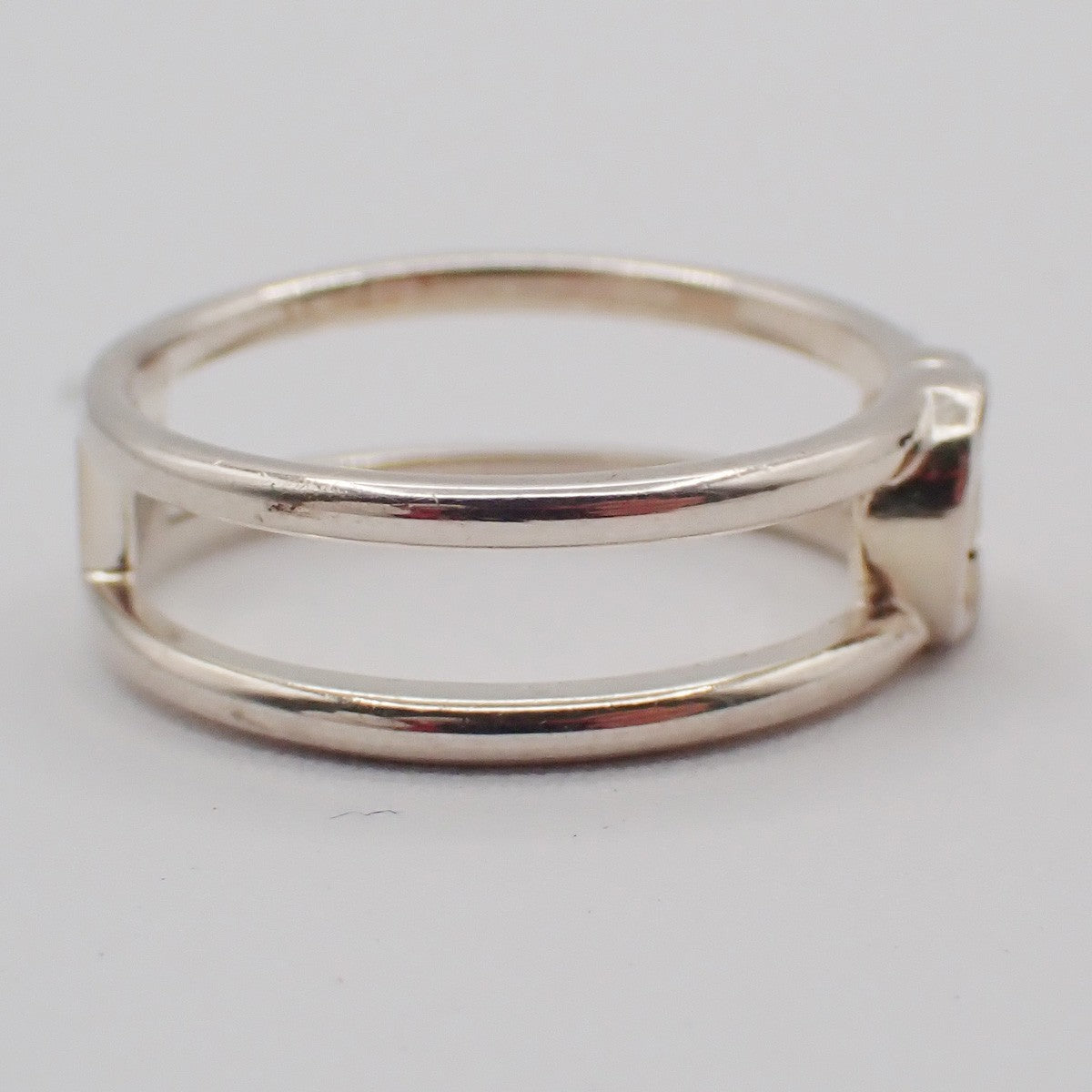 GUCCI Interlocking G Logo Ring Silver 925 Size JP14 US7 Italy Accessory 60KC874