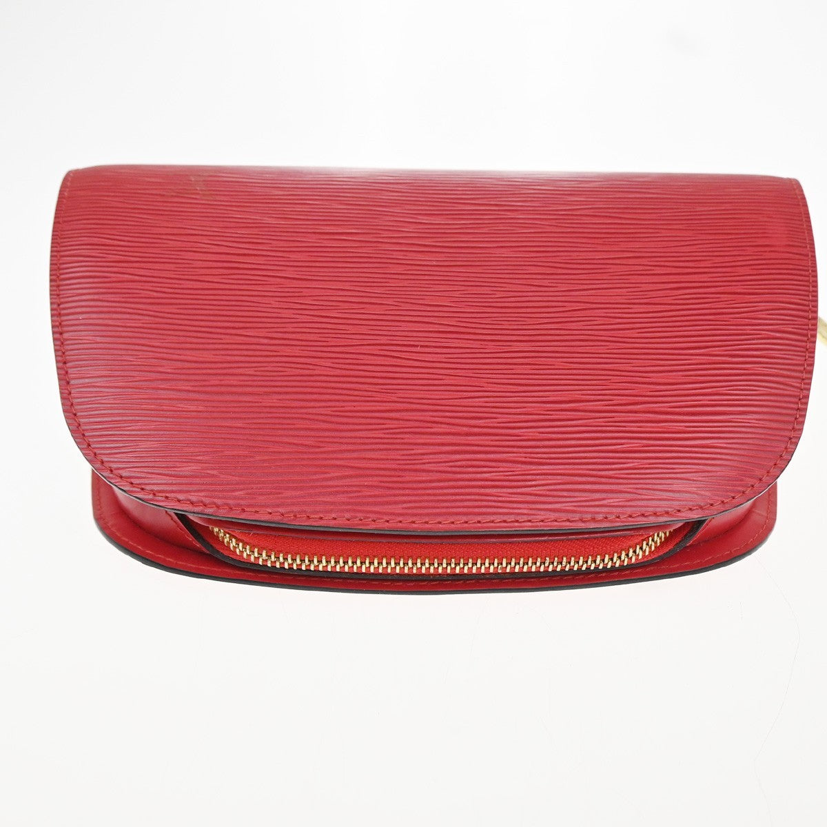 LOUIS VUITTON LV Logo Dauphine MM Pouch Bag Epi Leather Red M48457 05KP581