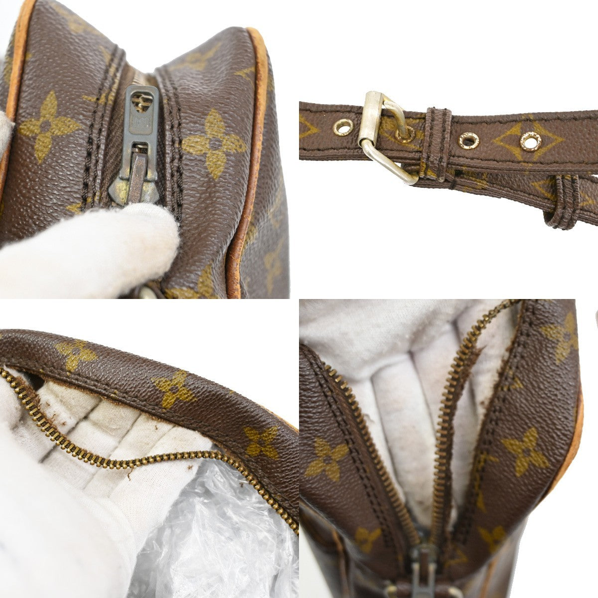 LOUIS VUITTON Petit Marceau Shoulder Bag Monogram Leather Brown M40264 04KB525