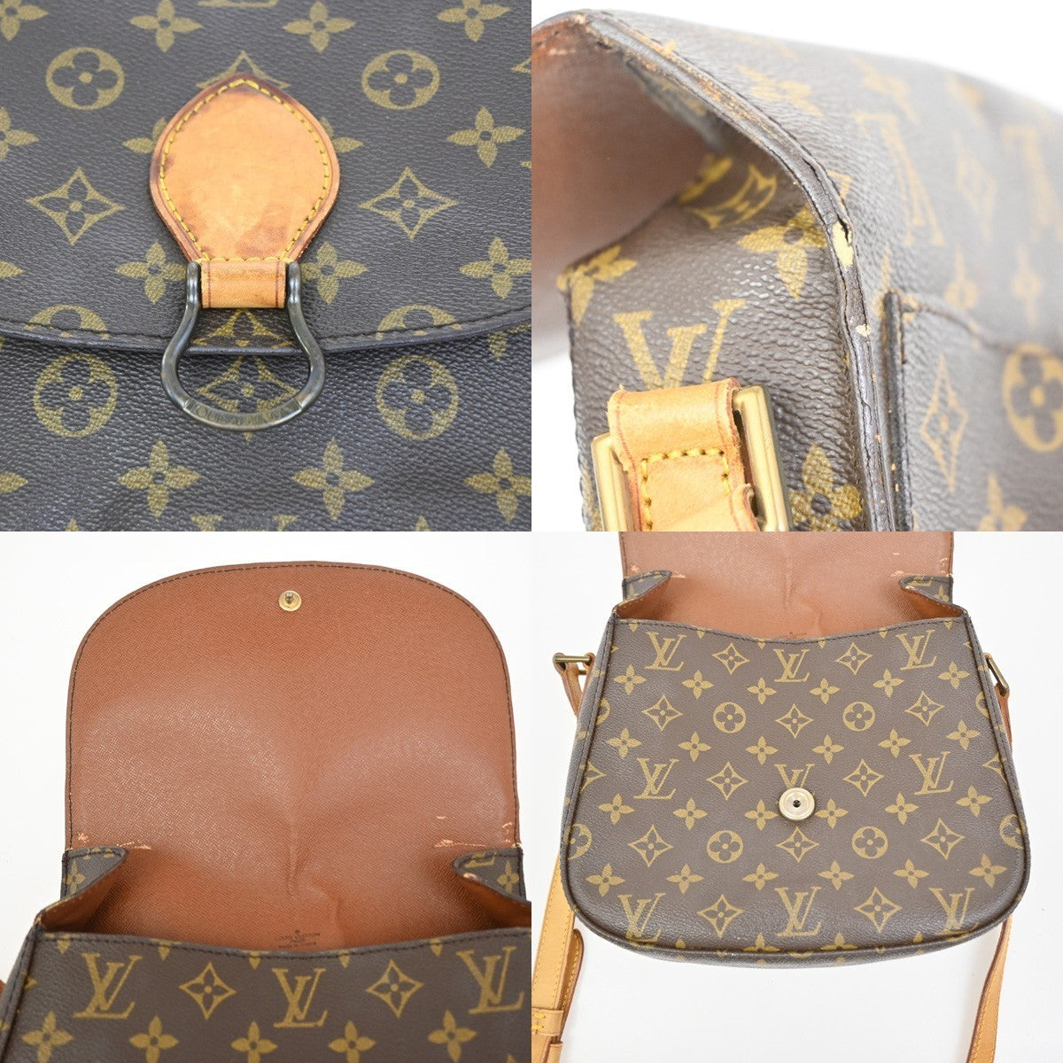 LOUIS VUITTON Saint Cloud GM Shoulder Bag Monogram Leather Brown M51242 30PA025
