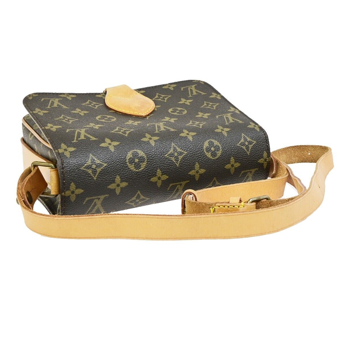 LOUIS VUITTON Cartouchiere MM Shoulder Bag Monogram Leather Brown M51253 85EC880