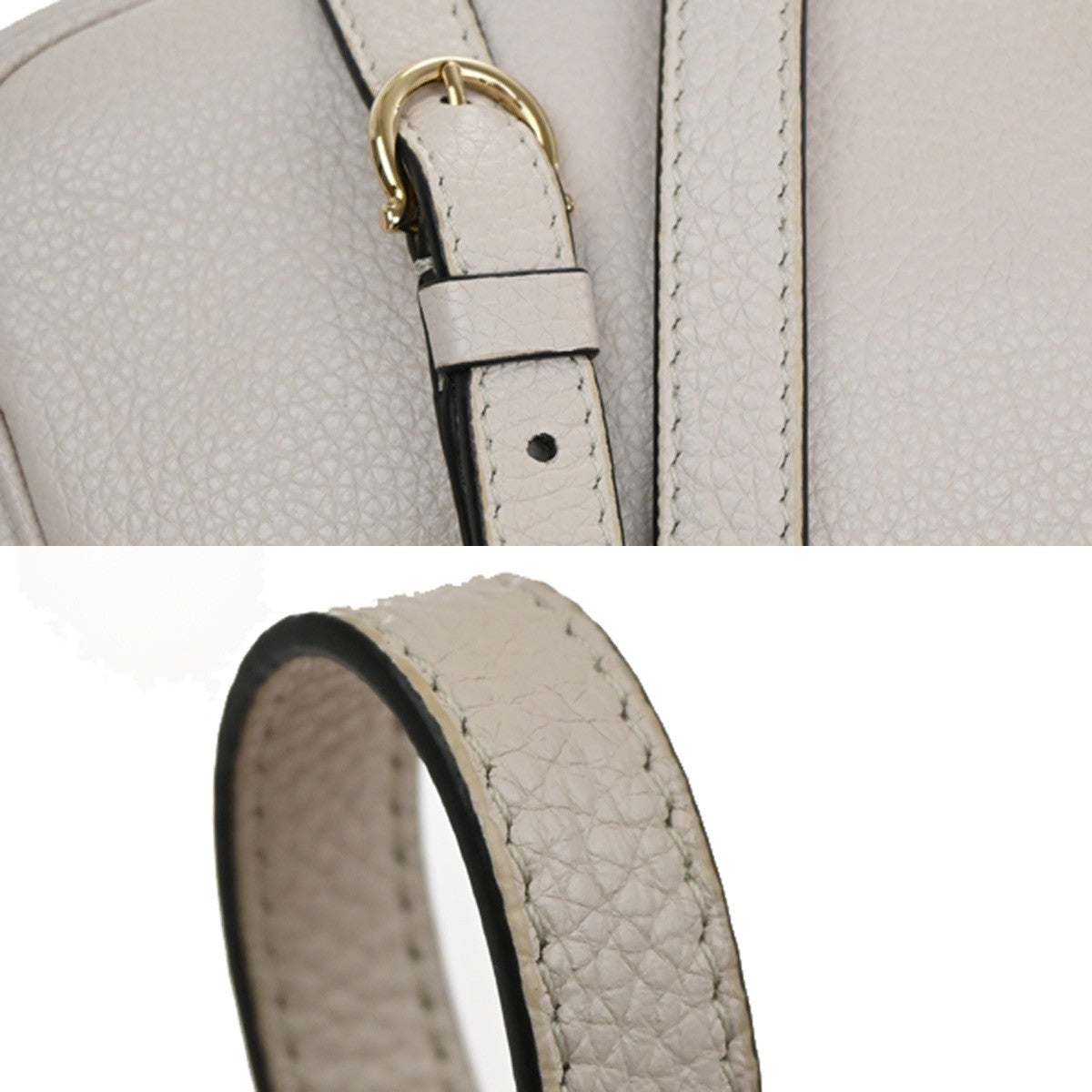 SALVATORE FERRAGAMO Logo Gancini Mini Shoulder Bag Leather White GWH 38EF396