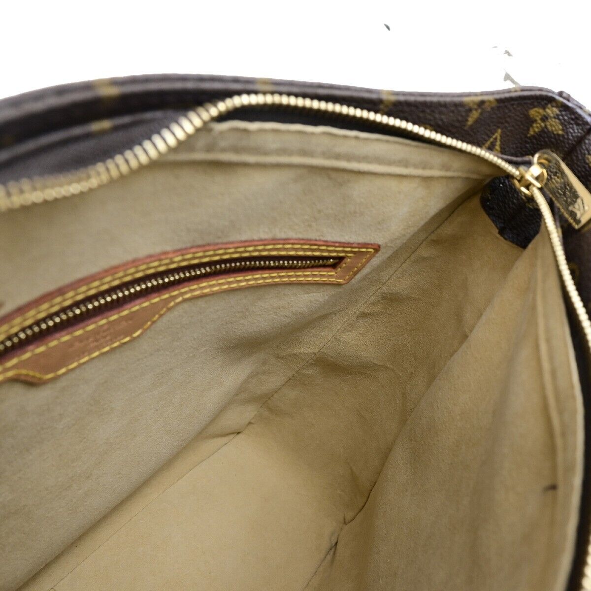 LOUIS VUITTON Logo Looping GM Shoulder Bag Monogram Leather Brown M51145 85EC883