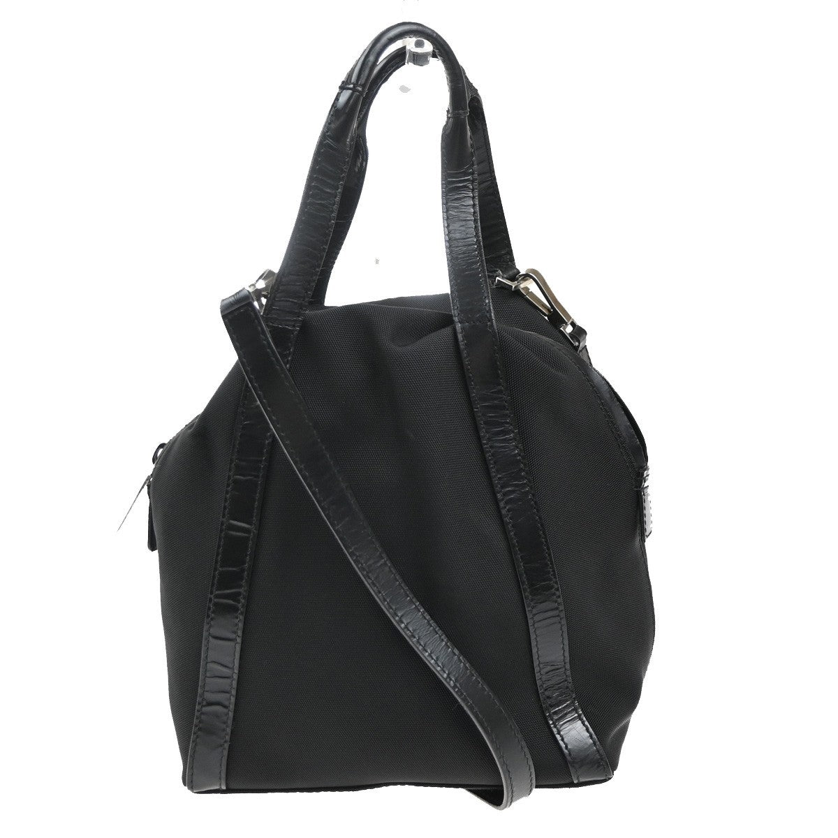GUCCI Logo2Way Shoulder Hand Bag Nylon Patent Leather Black SHW Italy 09KP415