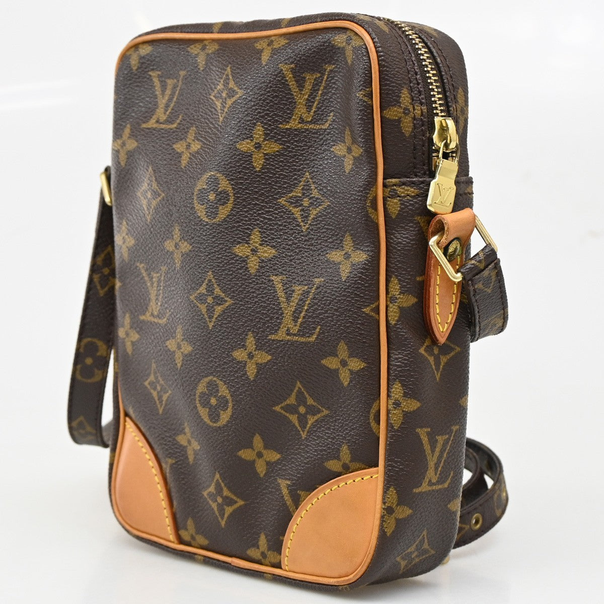 LOUIS VUITTON Danube Shoulder Bag Monogram Leather Brown France M45266 35CA214
