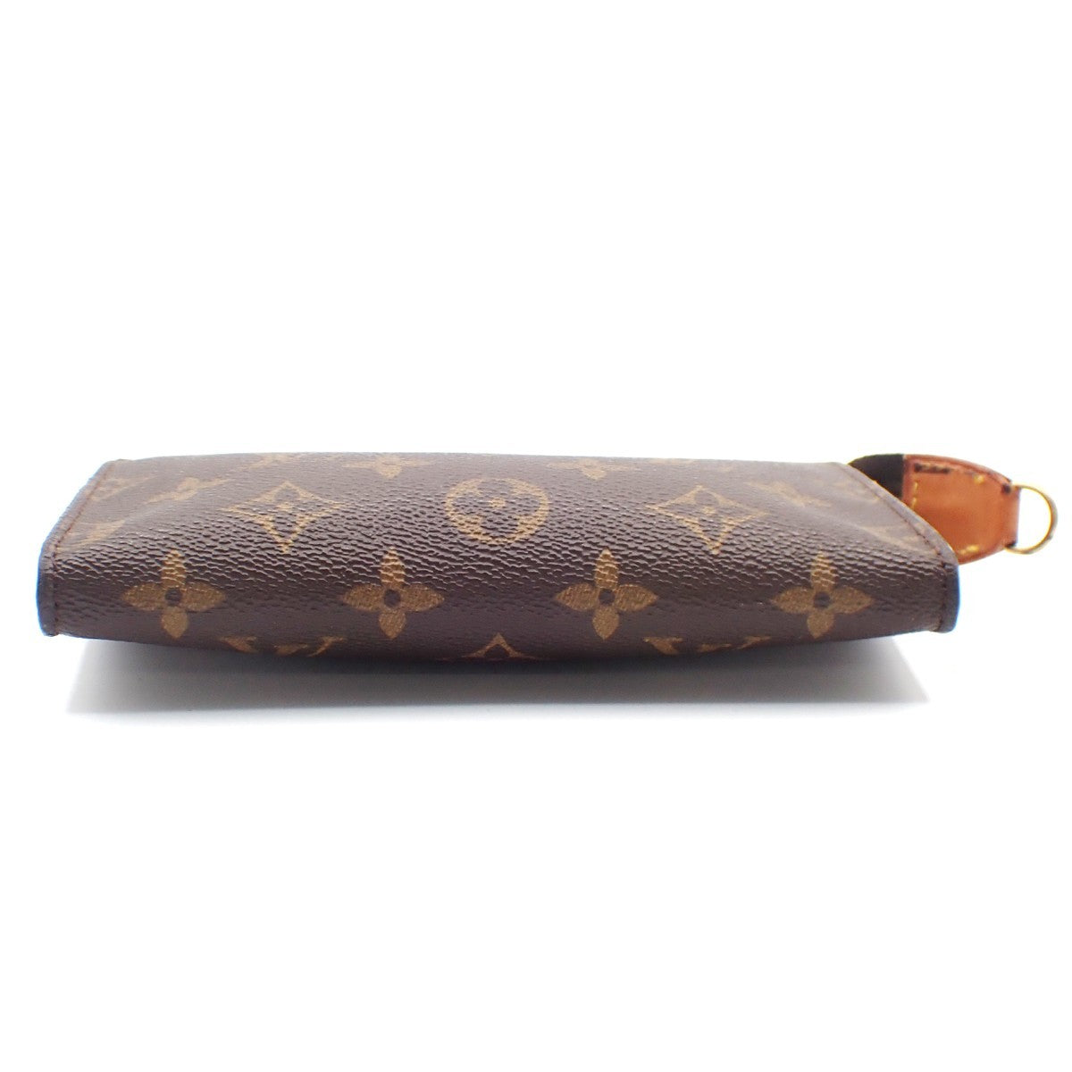LOUIS VUITTON Logo BUCKET PM Pouch Bag Monogram Leather Brown France 66KC144