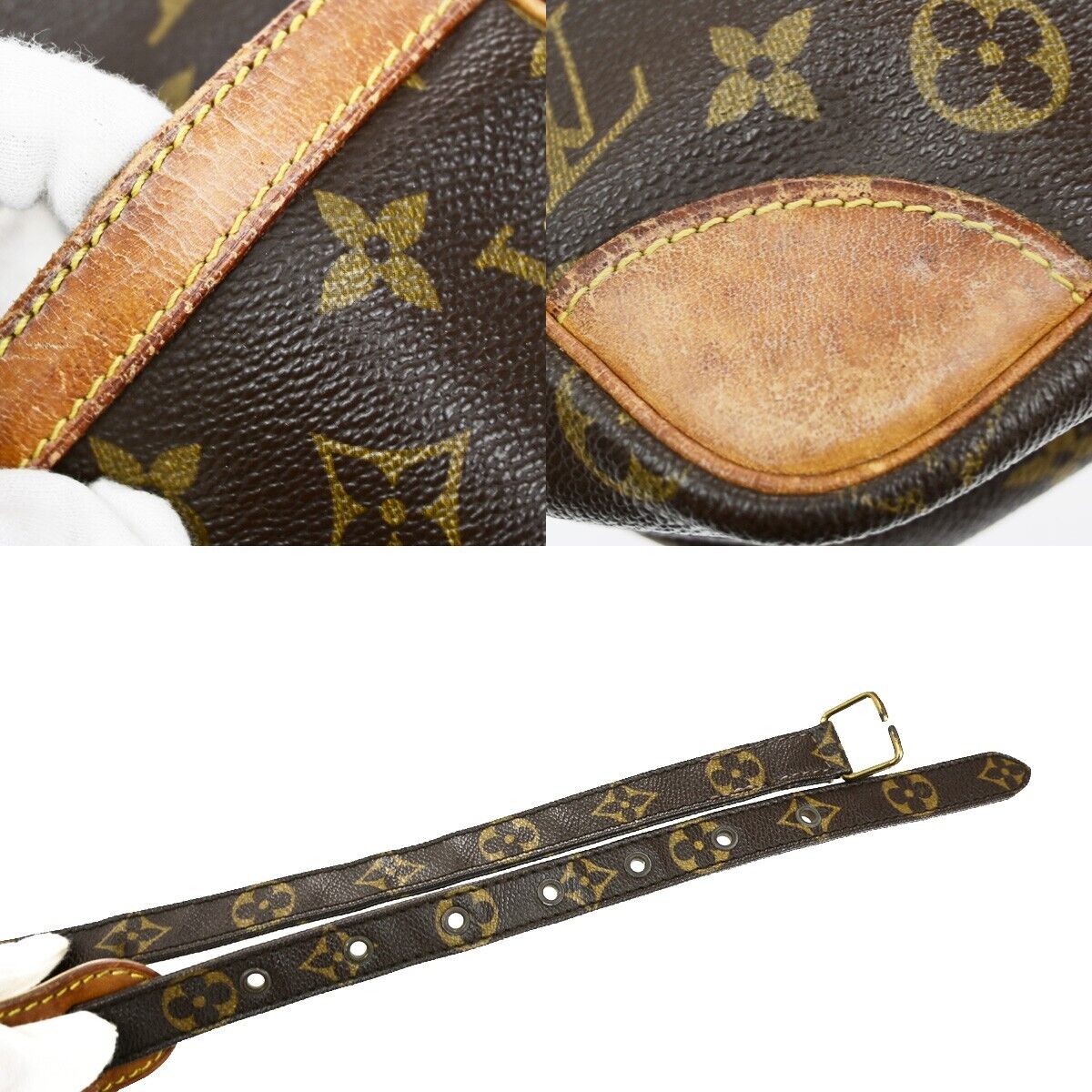 LOUIS VUITTON Logo Danube MM Shoulder Bag Monogram Leather Brown M45264 04EE003