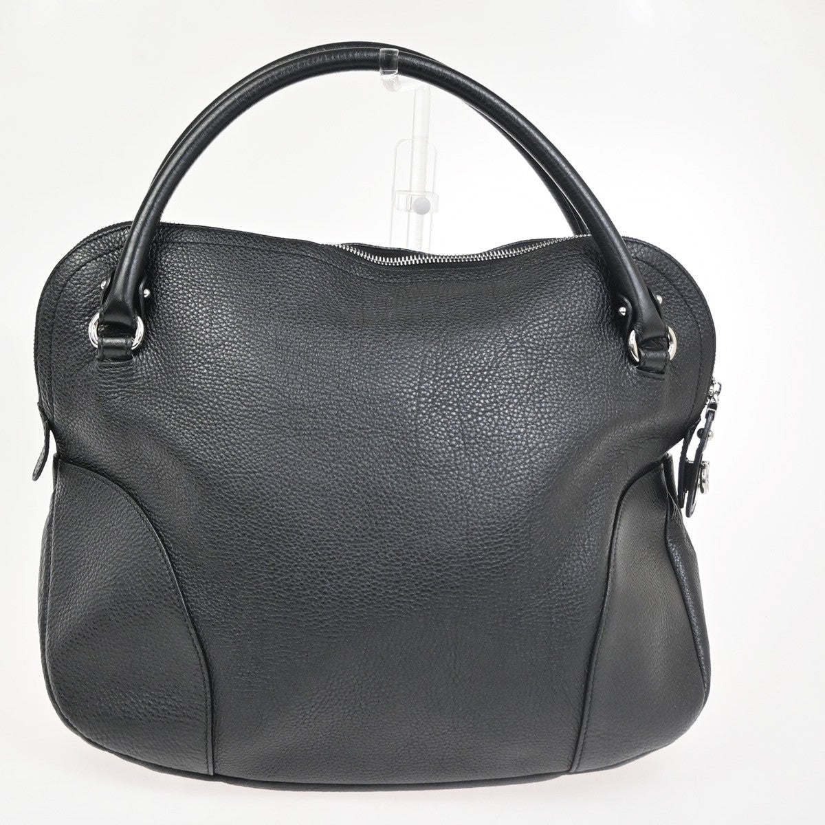 SALVATORE FERRAGAMO Gancini Tote Handbag Leather Black Italy SHW 30KC968