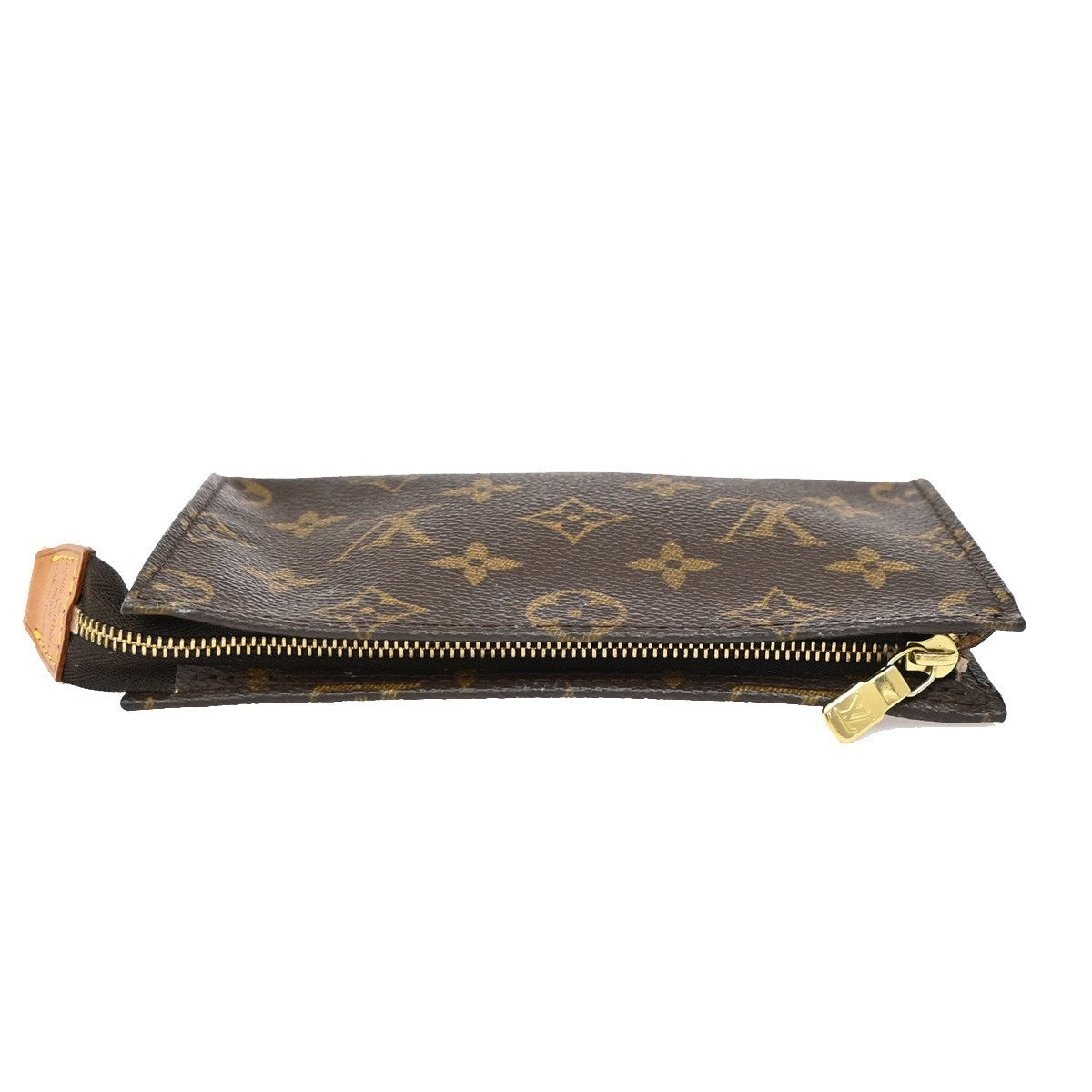 LOUIS VUITTON Logo BUCKET PM Pouch Bag Monogram Leather Brown France 04KP144