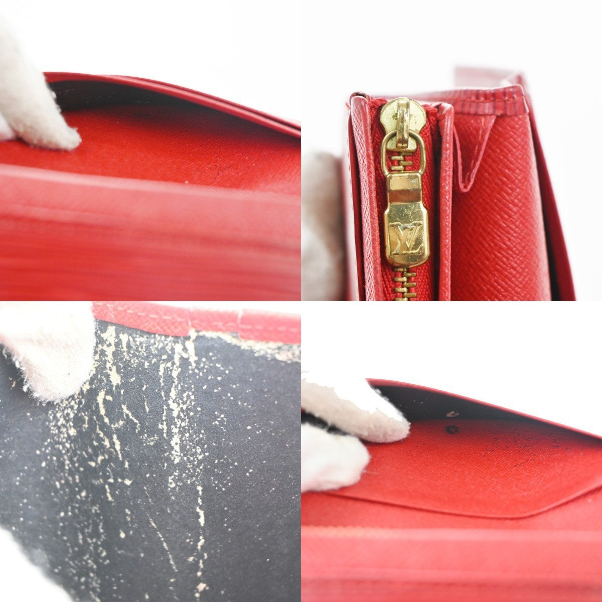 LOUIS VUITTON Porte Monnaie Billets Tresor Wallet Epi Leather Red M63507 07KC259