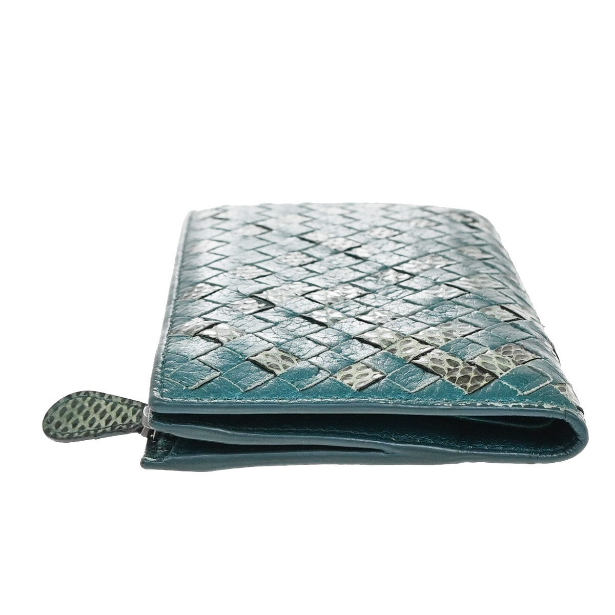 BOTTEGA VENETA Intrecciato Bifold Wallet Embossing Leather Green Italy 68KB228