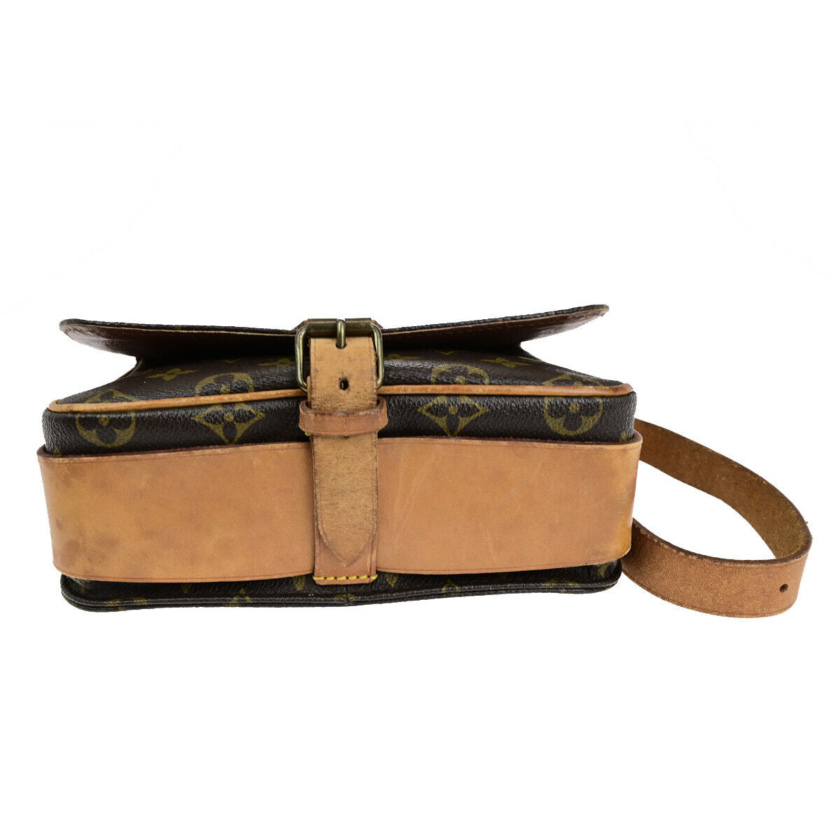 LOUIS VUITTON Cartouchiere MM Shoulder Bag Monogram Leather Brown M51253 34YF498