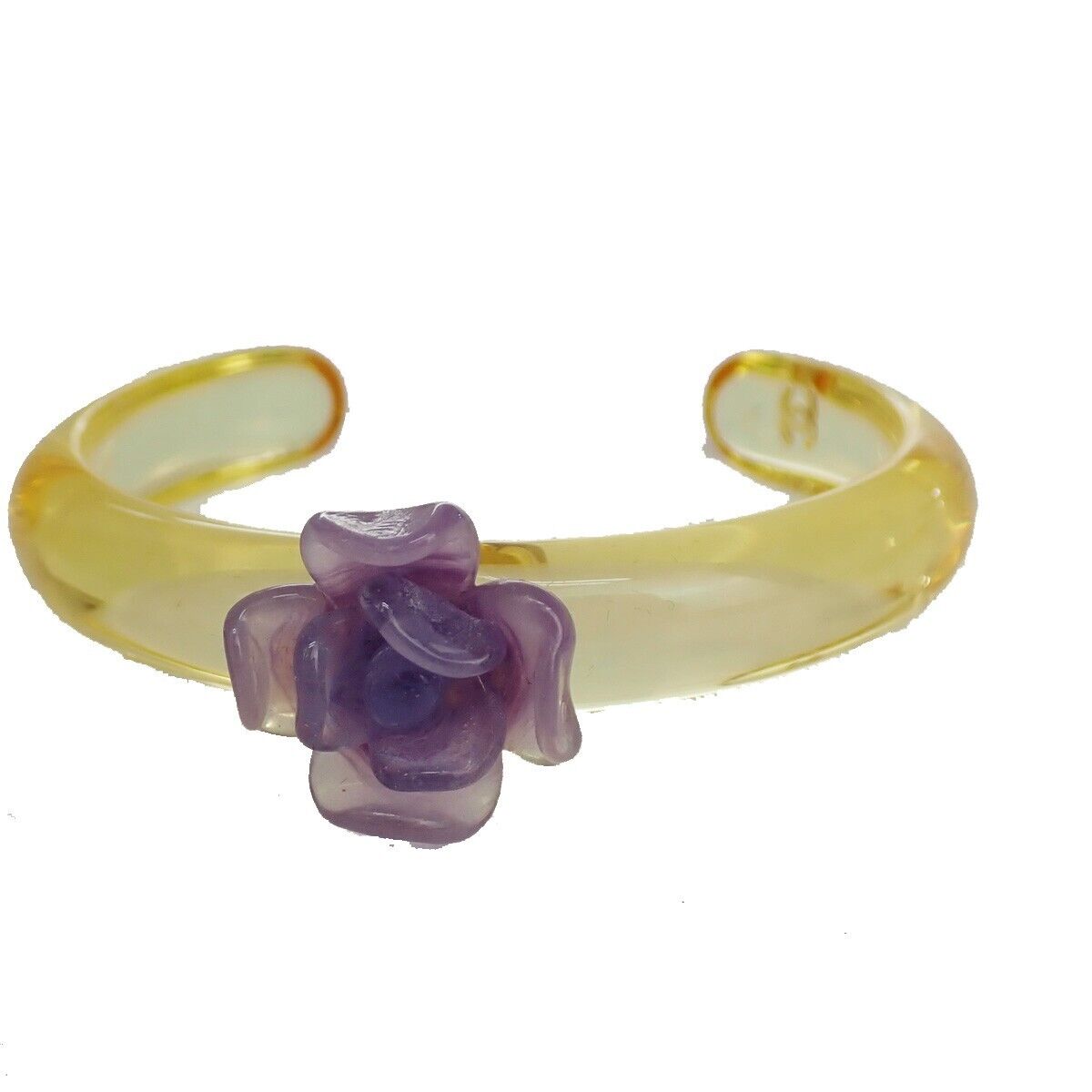 CHANEL Camellia Earrings Studs Bracelet Bangle 2 Set Purple 01P  77RC803