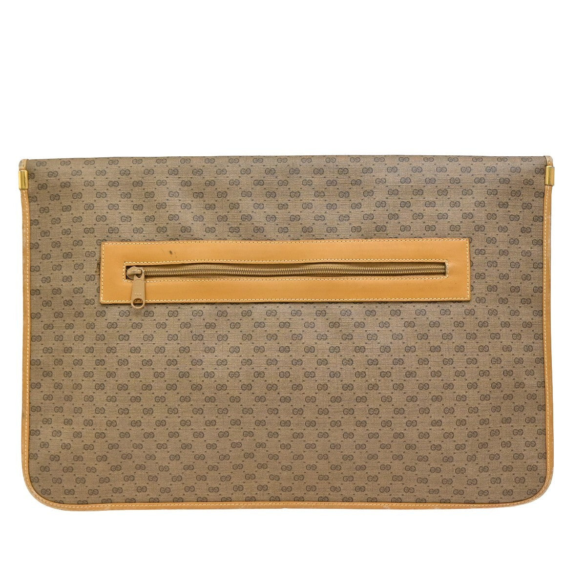 GUCCI Micro GG Pattern Clutch Hand Bag PVC Leather Brown Made In Italy 04EE282