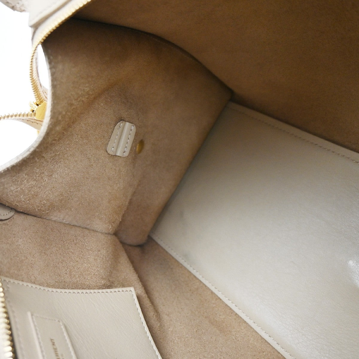 SAINT LAURENT  Logo Classic Y Cabas 2 Way Hand Bag Leather Beige Gold 72KP447