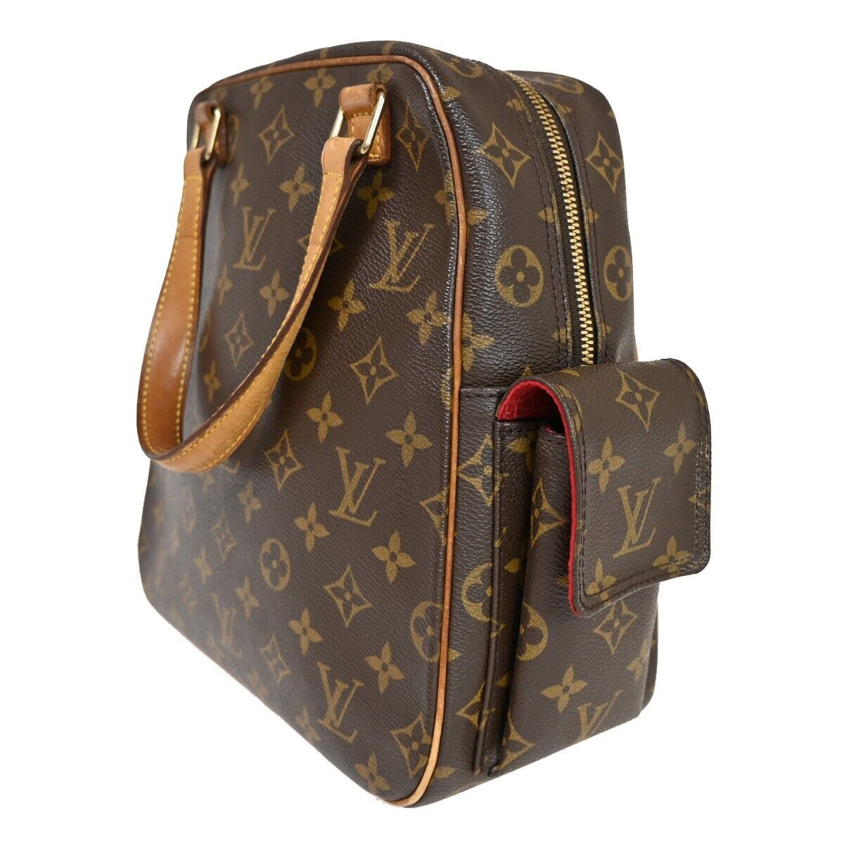 LOUIS VUITTON LV Excentri Cite Hand Bag Monogram Leather Brown M51161 72EA840