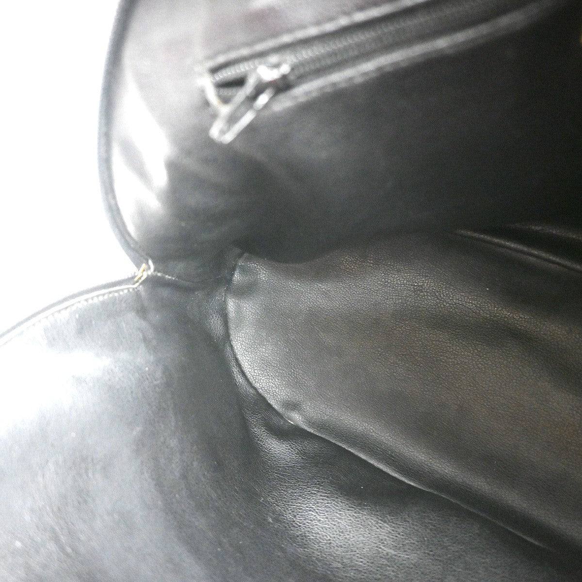 CHRISTIAN DIOR Logo Shoulder Bag Embossing Leather Black GHW France 35MA215
